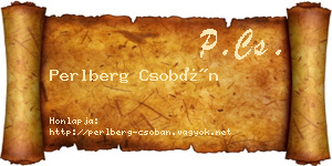 Perlberg Csobán névjegykártya